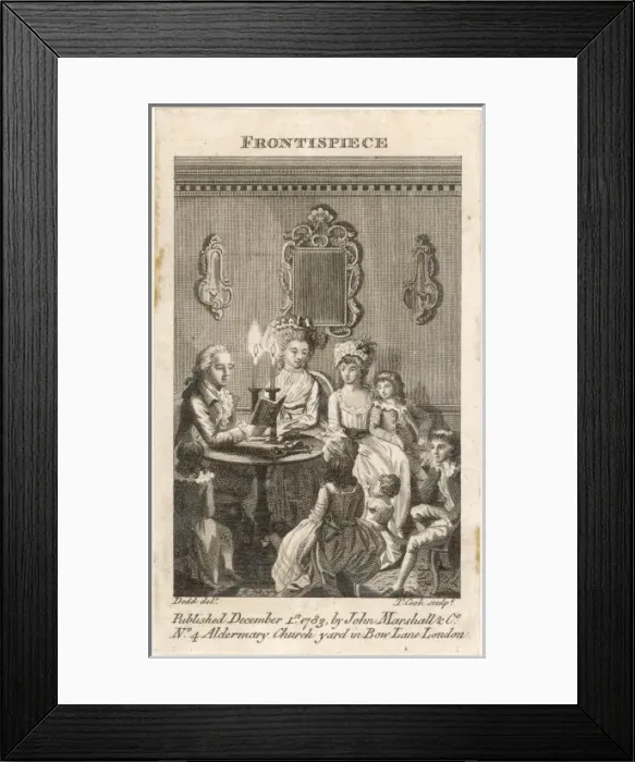 Framed Print : Papa Reads to Family Framed Print : Papa Reads to Family
