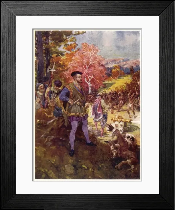 Framed Print : Cartier in Canada 1535 Framed Print : Cartier in Canada 1535