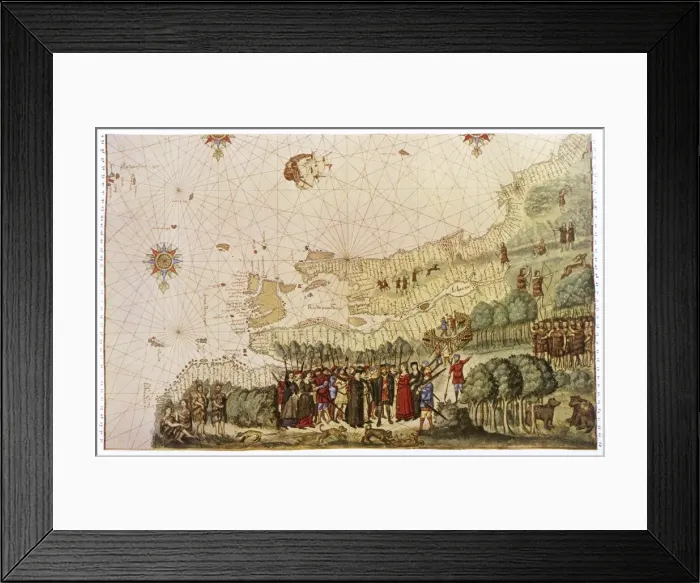Framed Print : Cartier Lands in Canada Framed Print : Cartier Lands in Canada