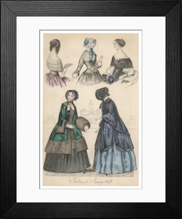 Framed Print : Costume January 1849 Framed Print : Costume January 1849
