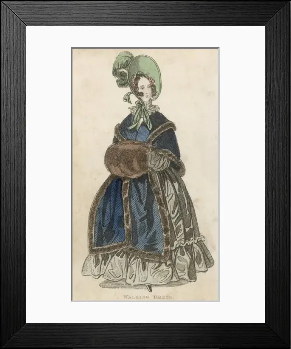 Framed Print : Walking Dress 1840 Framed Print : Walking Dress 1840