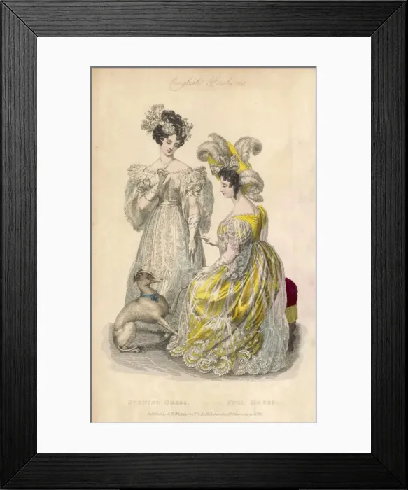 Framed Print : Evening Dress 1830 Framed Print : Evening Dress 1830