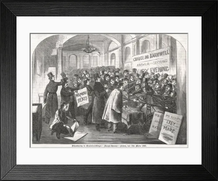Framed Print : Theatre / Full House 1863 Framed Print : Theatre / Full House 1863
