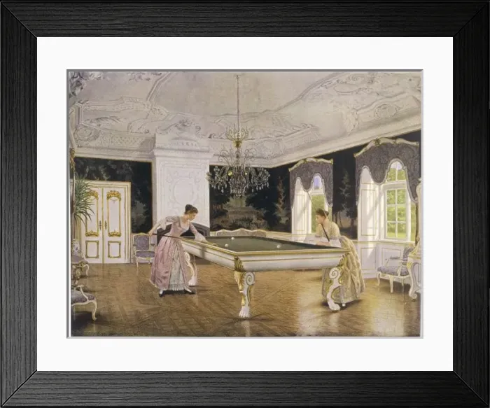 Framed Print : Ladies Playing Billiards Framed Print : Ladies Playing Billiards