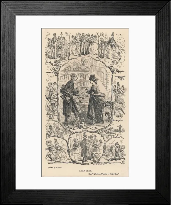 Framed Print : Leap Year / Phiz / 1864 Framed Print : Leap Year / Phiz / 1864