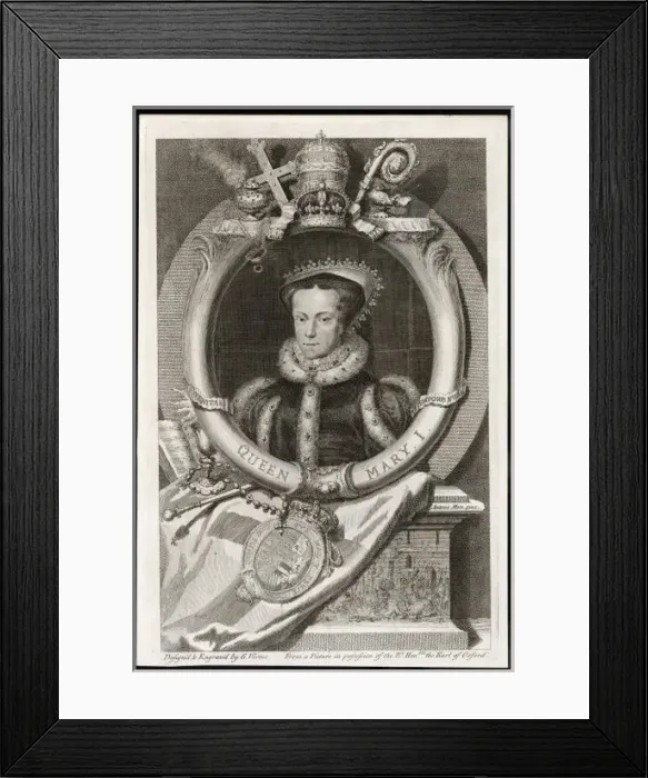 Framed Print : Mary Tudor / Vertue Framed Print : Mary Tudor / Vertue