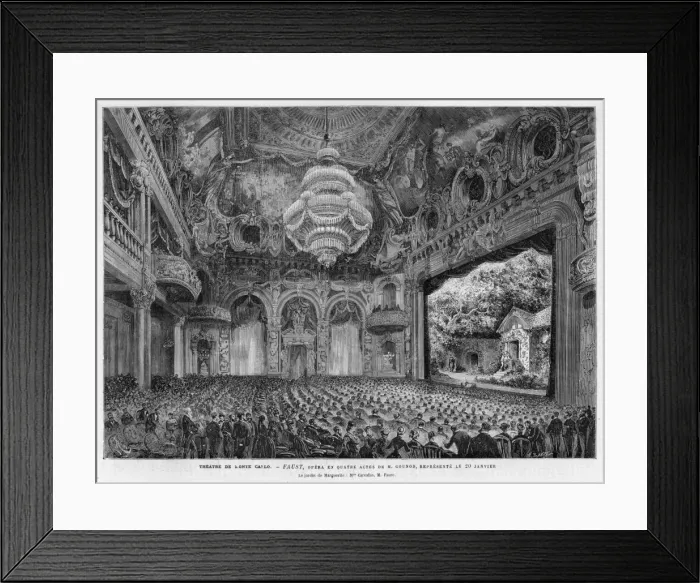 Framed Print : Theatre / Monte Carlo 1880 Framed Print : Theatre / Monte Carlo 1880