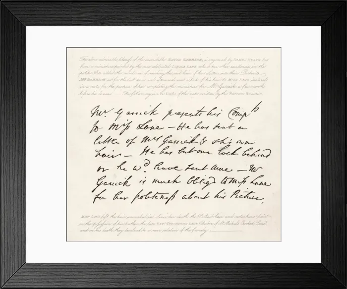 Framed Print : Handwriting / Garrick Framed Print : Handwriting / Garrick