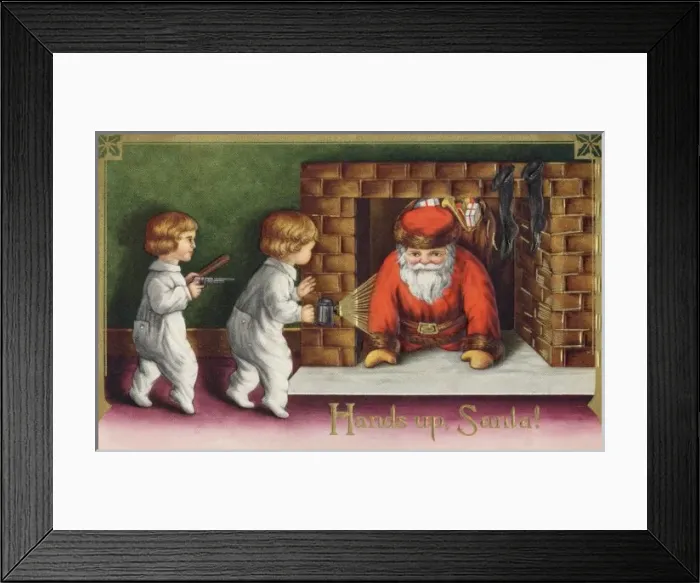 Framed Print : Hands up Santa