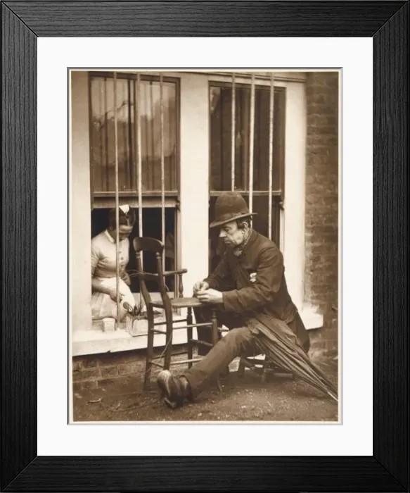 Framed Print : Man Mending a Chair Framed Print : Man Mending a Chair