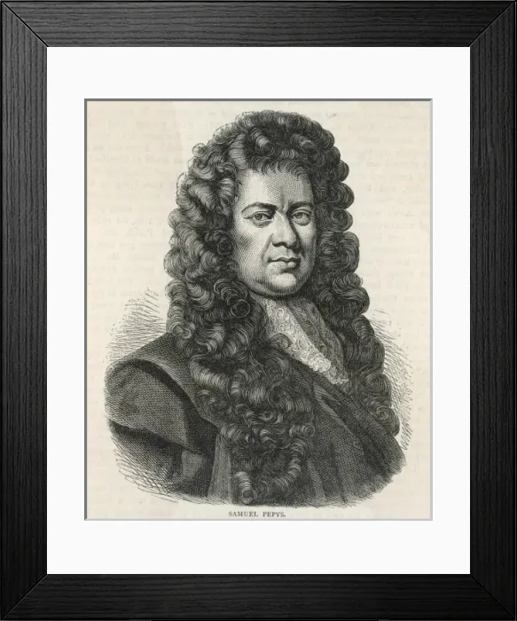 Framed Print : Pepys / Anon / Wig Framed Print : Pepys / Anon / Wig