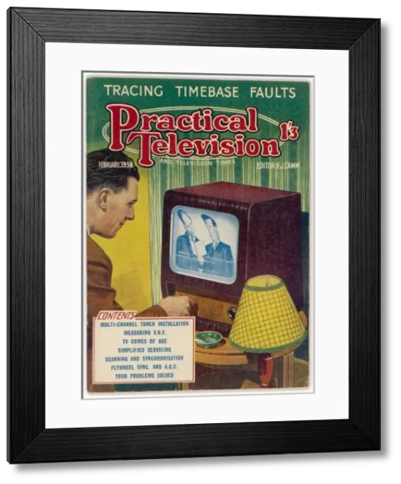 Framed Print : Adjusting Early TV Set Framed Print : Adjusting Early TV Set