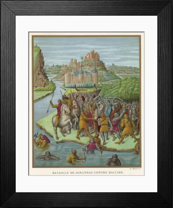 Framed Print : Fouquet Battle 15C Ms Framed Print : Fouquet Battle 15C Ms