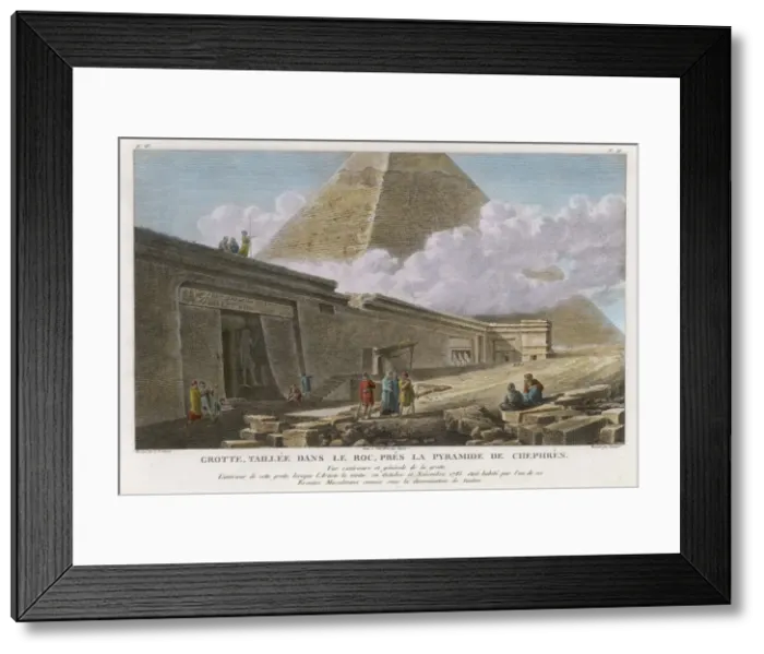 Framed Print : Chephren Pyramid & Cave