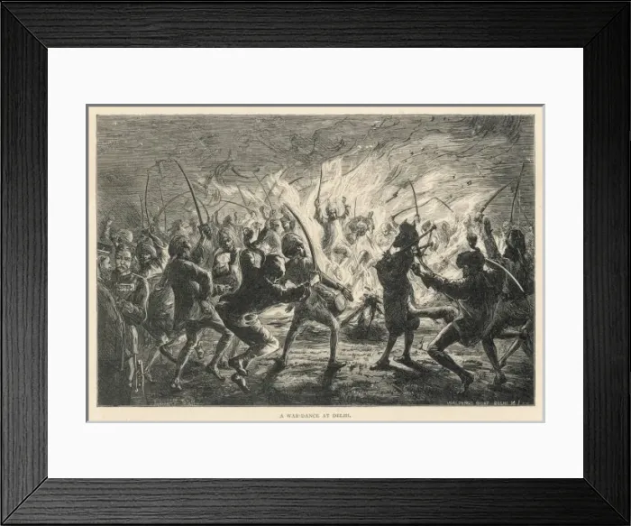 Framed Print : War Dance / Delhi / 1875 Framed Print : War Dance / Delhi / 1875