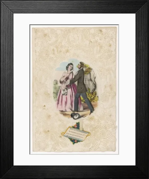Framed Print : Card with Lovers Framed Print : Card with Lovers
