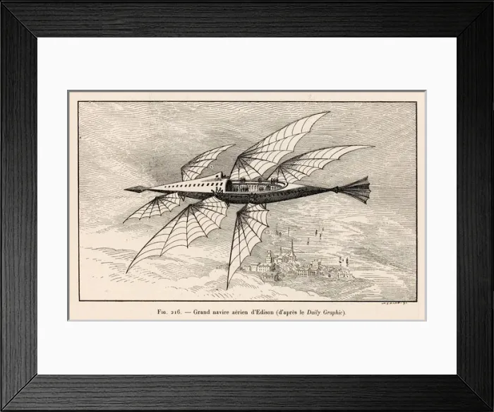 Framed Print : Edisons Flying Ship Framed Print : Edisons Flying Ship