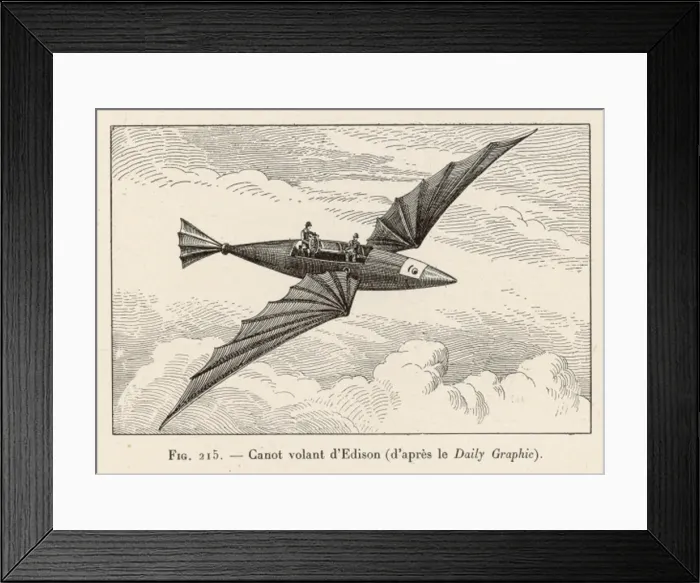 Framed Print : Edisons Flying Canoe Framed Print : Edisons Flying Canoe