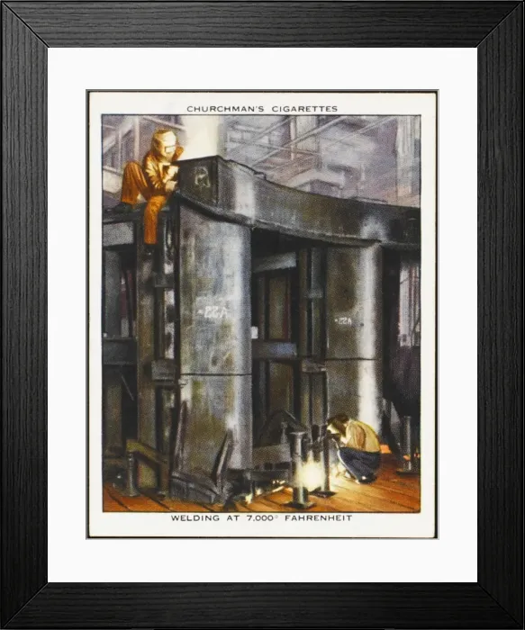 Framed Print : Arc Welding / Cig Card Framed Print : Arc Welding / Cig Card