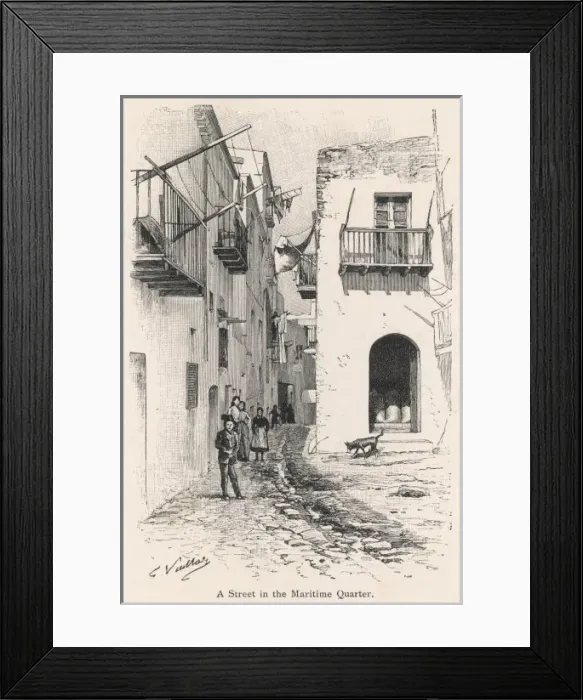 Framed Print : Ibiza / Street Scene 1896 Framed Print : Ibiza / Street Scene 1896