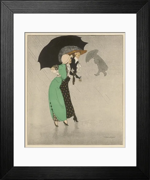 Framed Print : Danish Ladies in Rain Framed Print : Danish Ladies in Rain