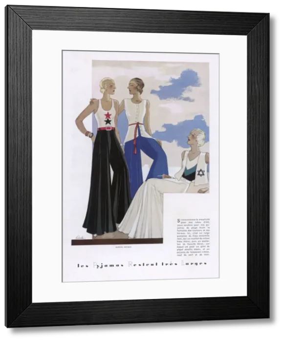 Framed Print : Pyjamas by Rochas 1931 Framed Print : Pyjamas by Rochas 1931