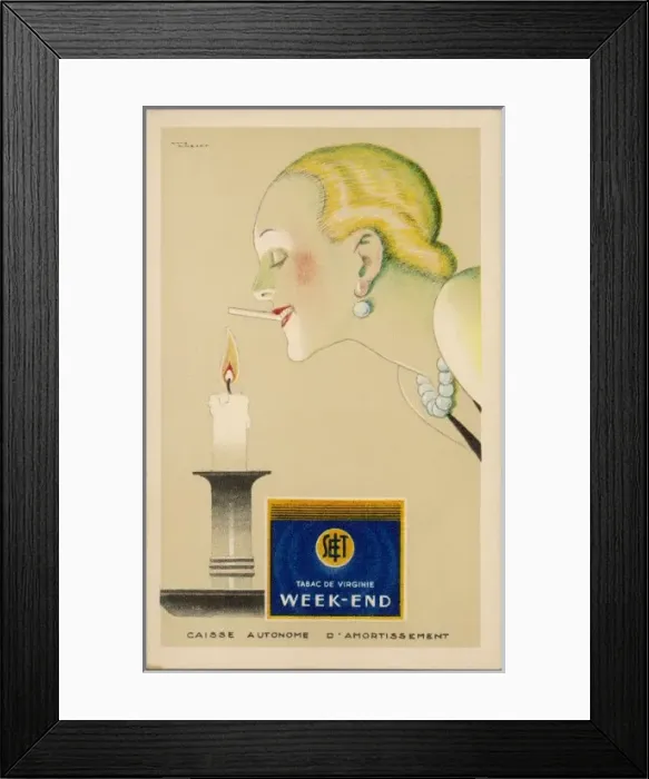 Framed Print : Ad for Weekend Cigs Framed Print : Ad for Weekend Cigs