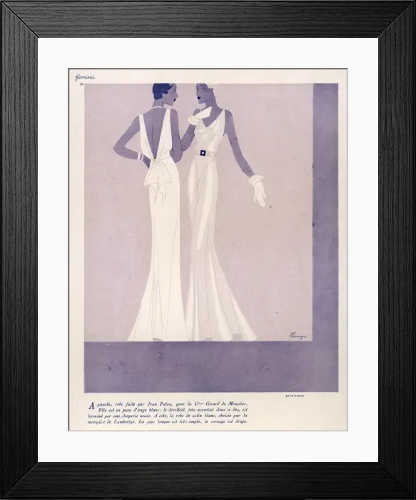 Framed Print : Evening Dress / Patou Framed Print : Evening Dress / Patou