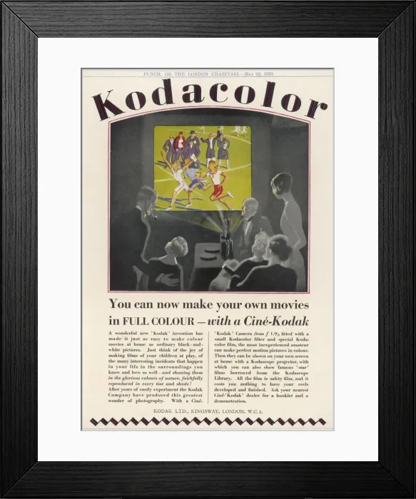 Framed Print : Kodak Advert 1929 (Punch Framed Print : Kodak Advert 1929 (Punch