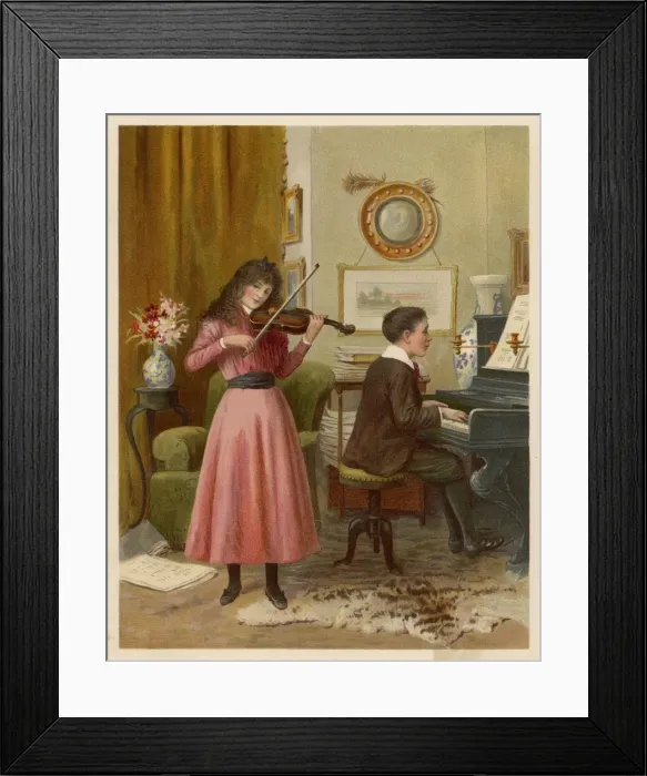 Framed Print : Children Play Duet Framed Print : Children Play Duet