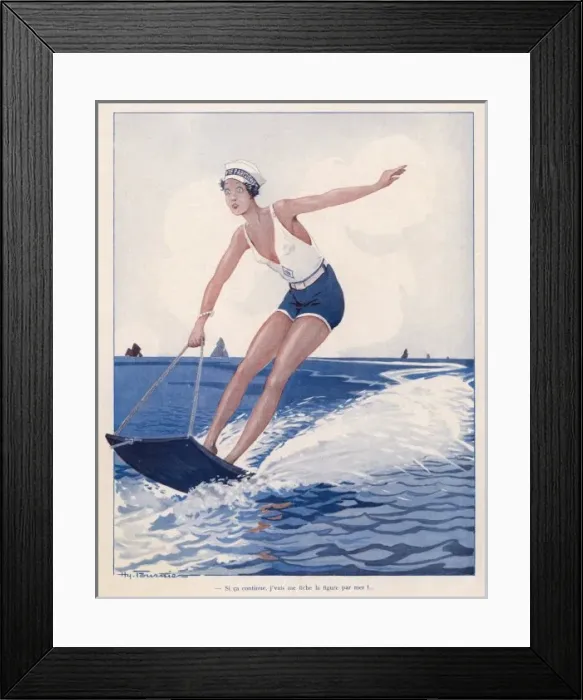 Framed Print : Woman Aquaplaning 1928 Framed Print : Woman Aquaplaning 1928
