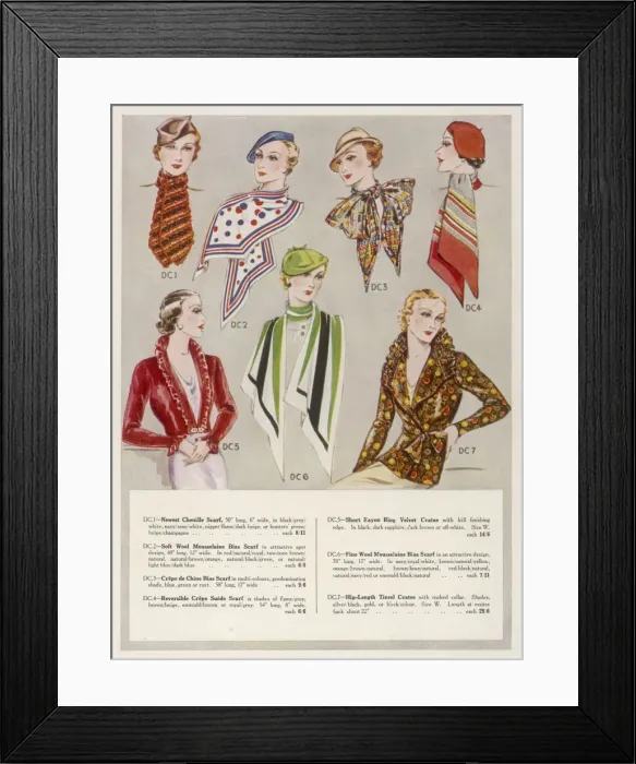 Framed Print : Scarves from 1933 Framed Print : Scarves from 1933