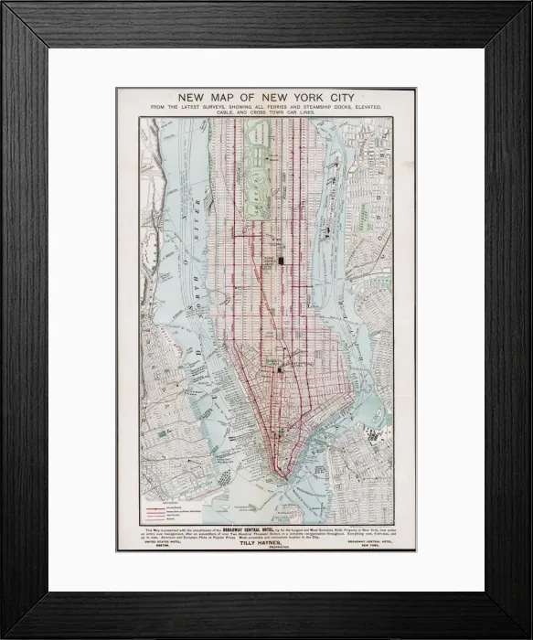 Framed Print : New York / Street Plan Framed Print : New York / Street Plan