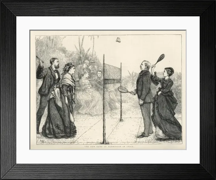 Framed Print : Badminton in India 1874