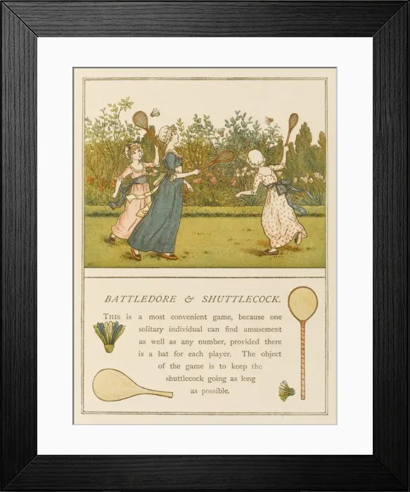 Framed Print : Girls Play Battledore Framed Print : Girls Play Battledore