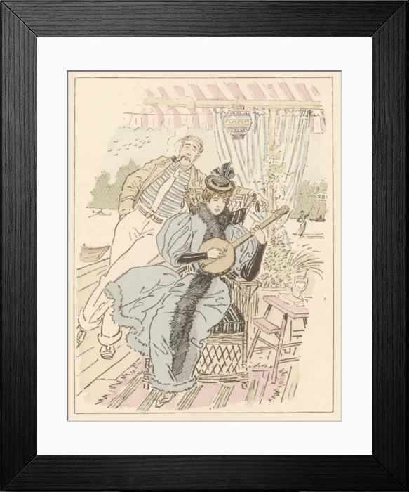 Framed Print : Lady Plays the Banjo Framed Print : Lady Plays the Banjo