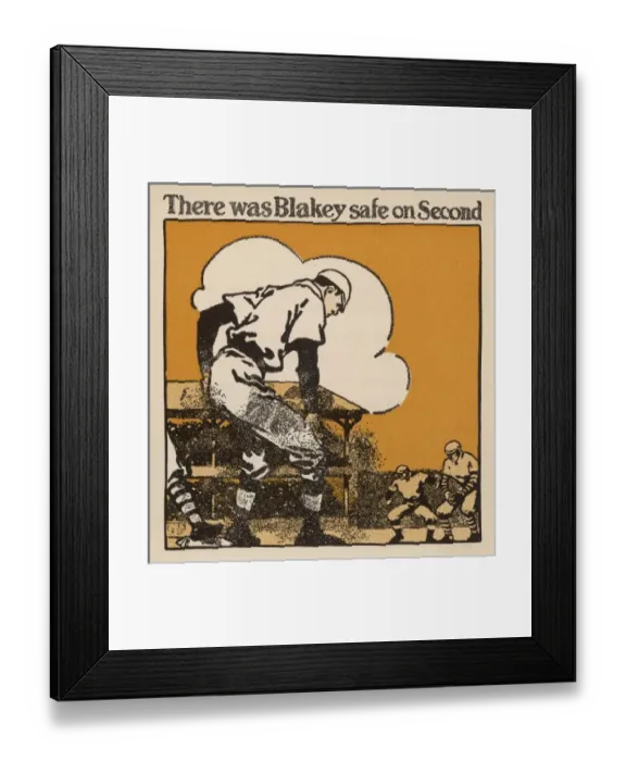 Framed Print : Baseball / Blakey on 2Nd Framed Print : Baseball / Blakey on 2Nd