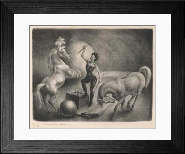 Framed Print : Girl & Performing Horses Framed Print : Girl & Performing Horses