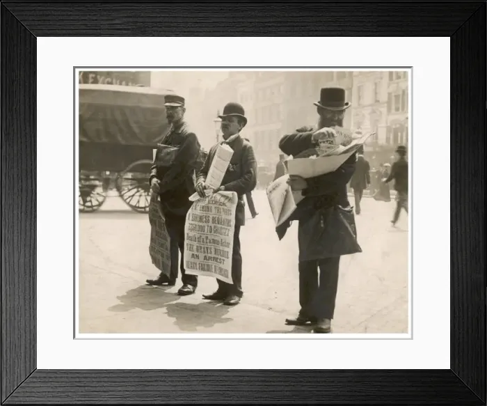 Framed Print : Newspaper Sellers / 1892 Framed Print : Newspaper Sellers / 1892