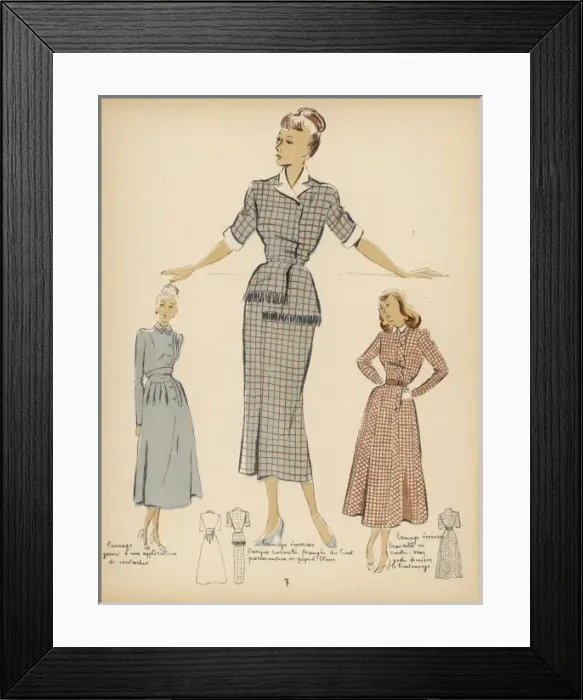 Framed Print : Dresses Late 1940S Framed Print : Dresses Late 1940S
