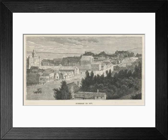 Framed Print : New Zealand / Dunedin 1870 Framed Print : New Zealand / Dunedin 1870