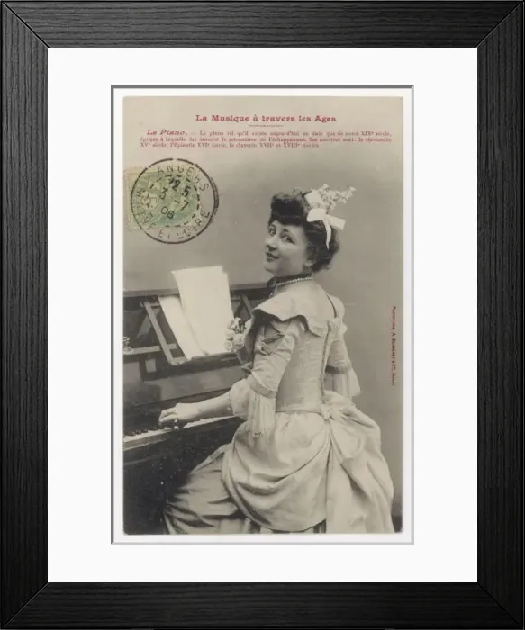 Framed Print : Lady Pianist Postcard Framed Print : Lady Pianist Postcard