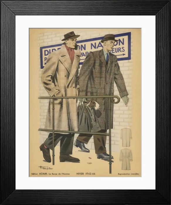 Framed Print : MENs COATS 1943 Framed Print : MENs COATS 1943