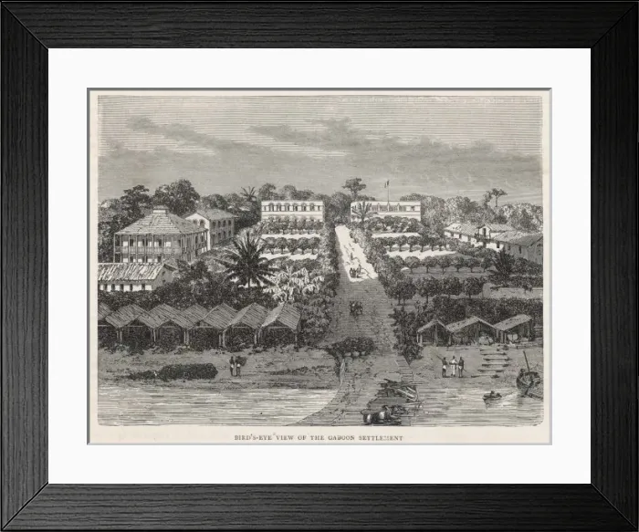 Framed Print : Gabon / Settlement C1875 Framed Print : Gabon / Settlement C1875