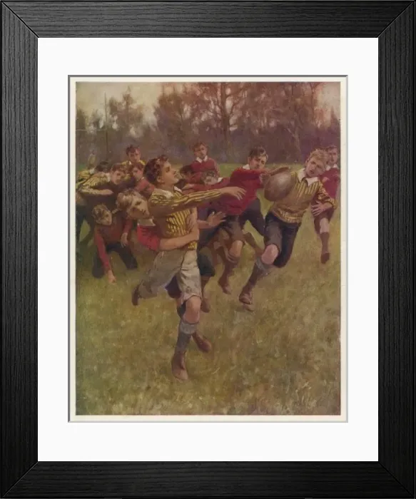 Framed Print : Well Passed! Rugby 1910 Framed Print : Well Passed! Rugby 1910
