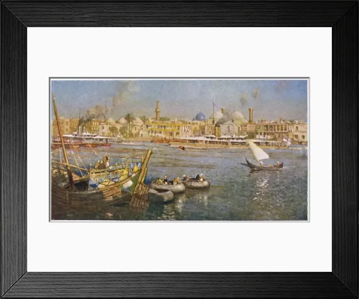 Framed Print : Baghdad / River 1918 Framed Print : Baghdad / River 1918