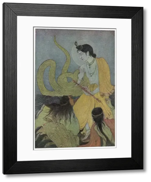 Framed Print : Krishna & Kaliya Framed Print : Krishna & Kaliya