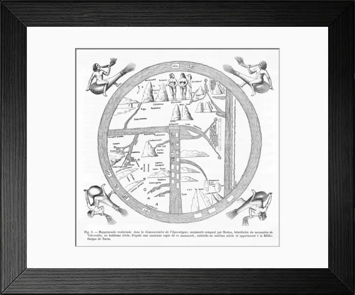 Framed Print : World Map / Beatus 11C Framed Print : World Map / Beatus 11C