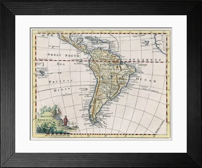 Framed Print : Map / s America 1758 Framed Print : Map / s America 1758