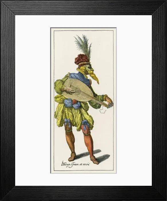 Framed Print : Masked Lute-Player Framed Print : Masked Lute-Player